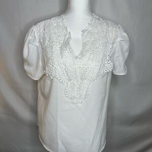 SHEIN White Lace Women's Top Size L